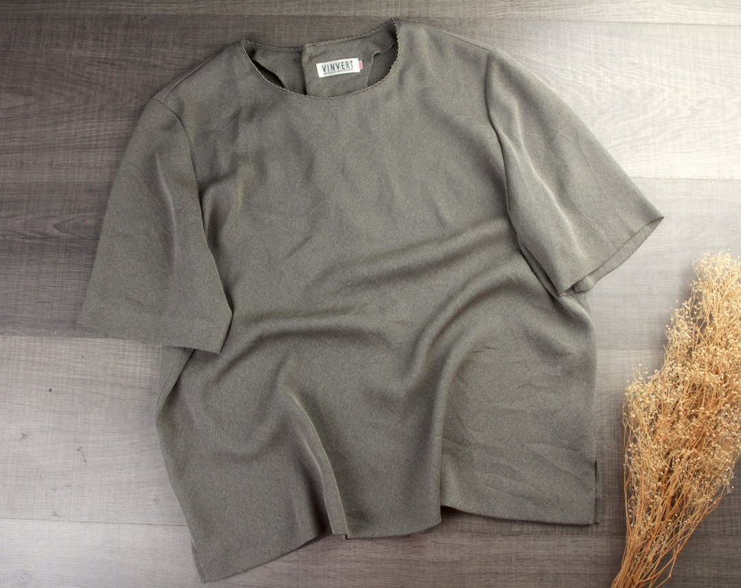 大号 | 复古极简上衣| 复古上衣| 女装| 复古衣服 - 女装衬衫 - 其他材质 灰色