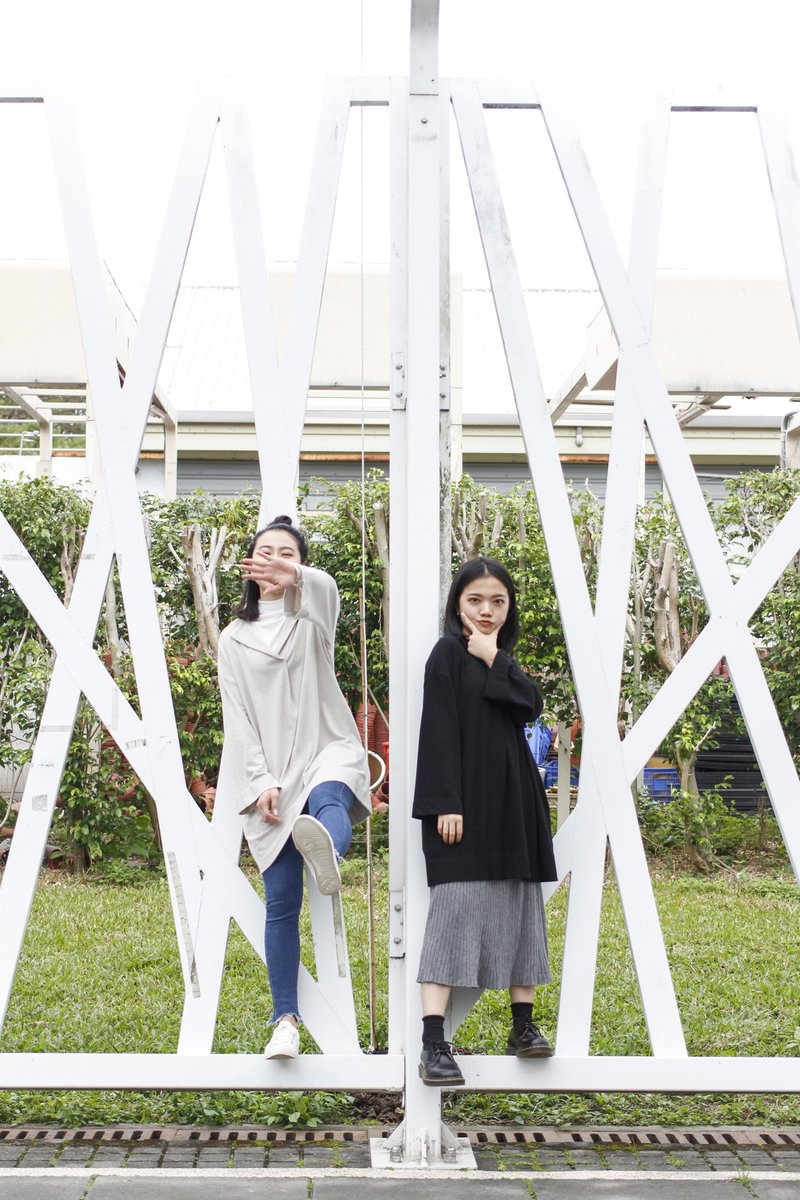 翻领长上衣 短版 - 洋装/连衣裙 - 棉．麻 灰色