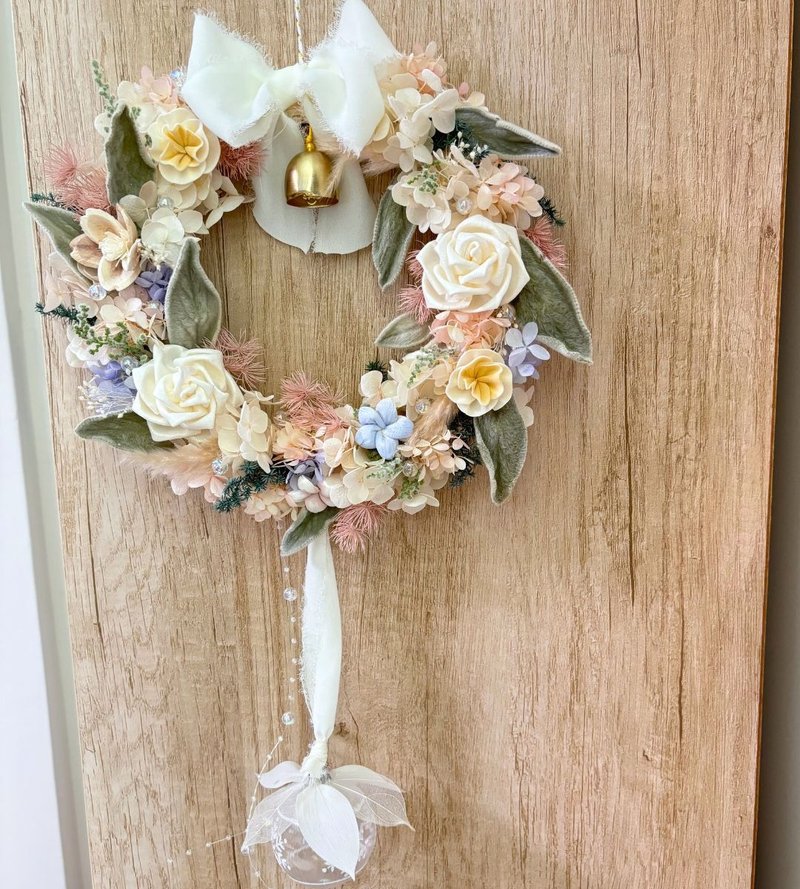 愈心花艺| |圣诞节花礼| 冬日柔光永生花圈(有现货)圣诞节布置 - 干燥花/捧花 - 植物．花 