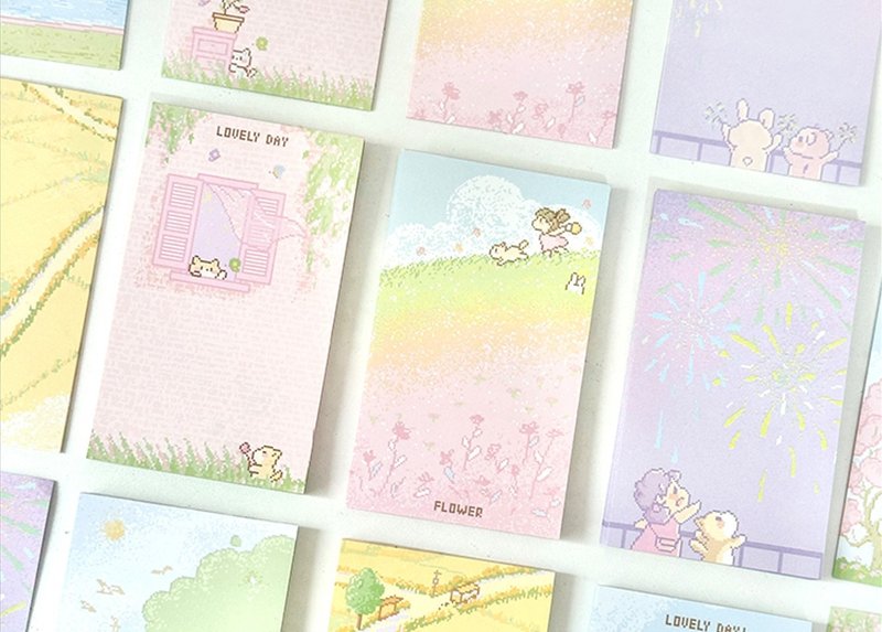 【便签】M5内页手帐/插画便签/双面印刷书写纸 - 便条纸/标签贴 - 纸 多色