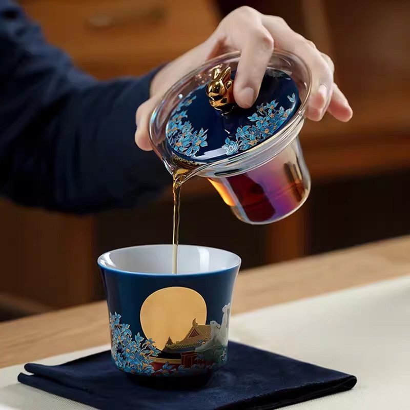 北京故宫博物院瑞兔迎月 便携旅行茶具套装 创意礼物 - 茶具/茶杯 - 瓷 