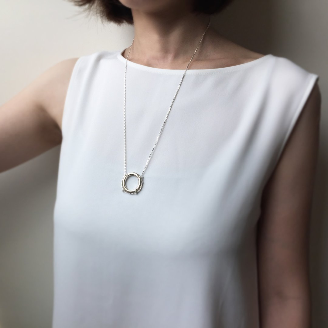 Lifebuoy necklace_ 救生圈项链 | 925纯银 - 项链 - 银 银色