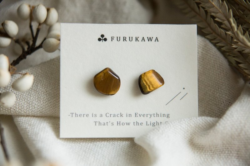 CRACK | 矿物系耳环 |  EARRINGS - 耳环/耳夹 - 玉石 咖啡色