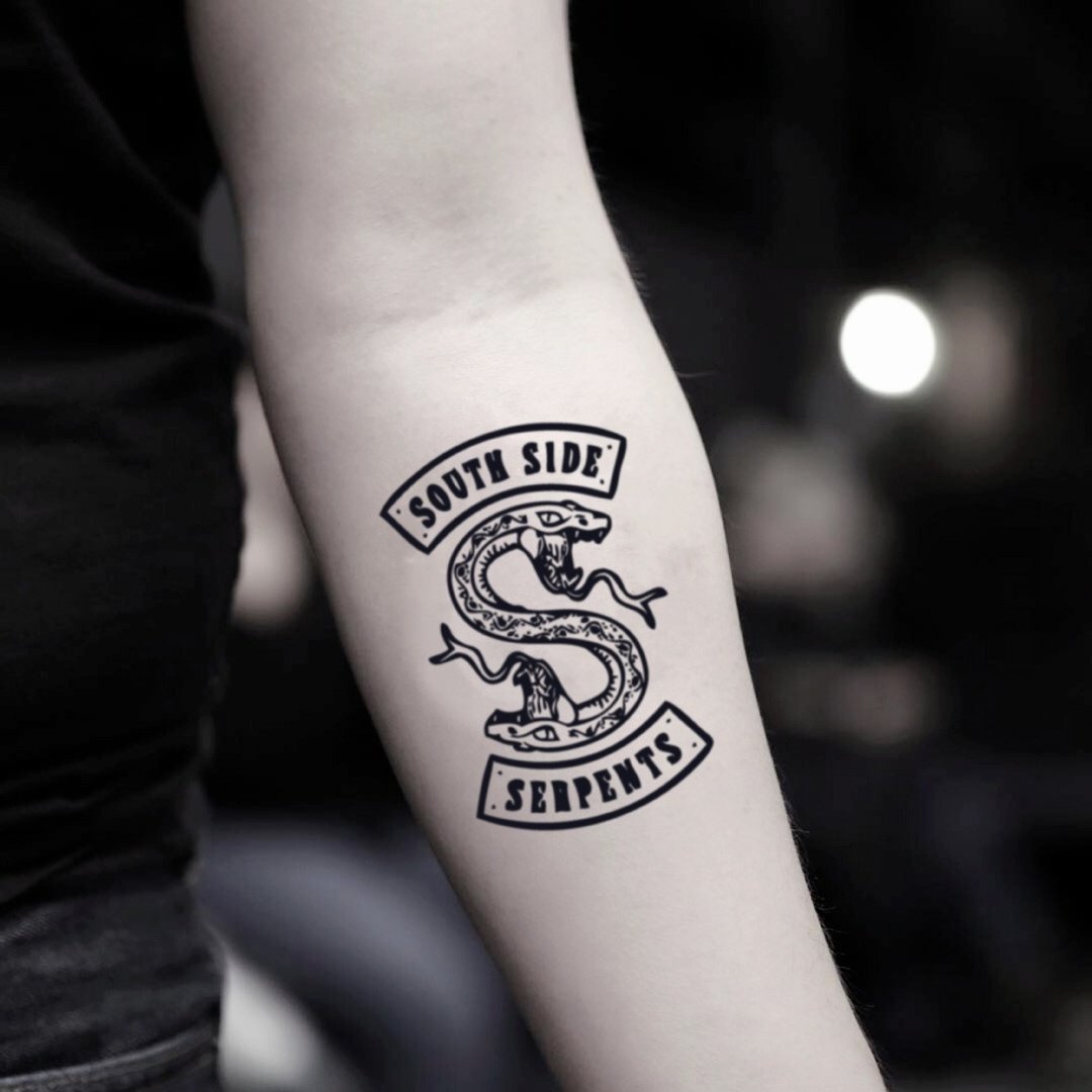 OhMyTat 南边 Southside 刺青图案纹身贴纸 (2 张) - 纹身贴 - 纸 黑色