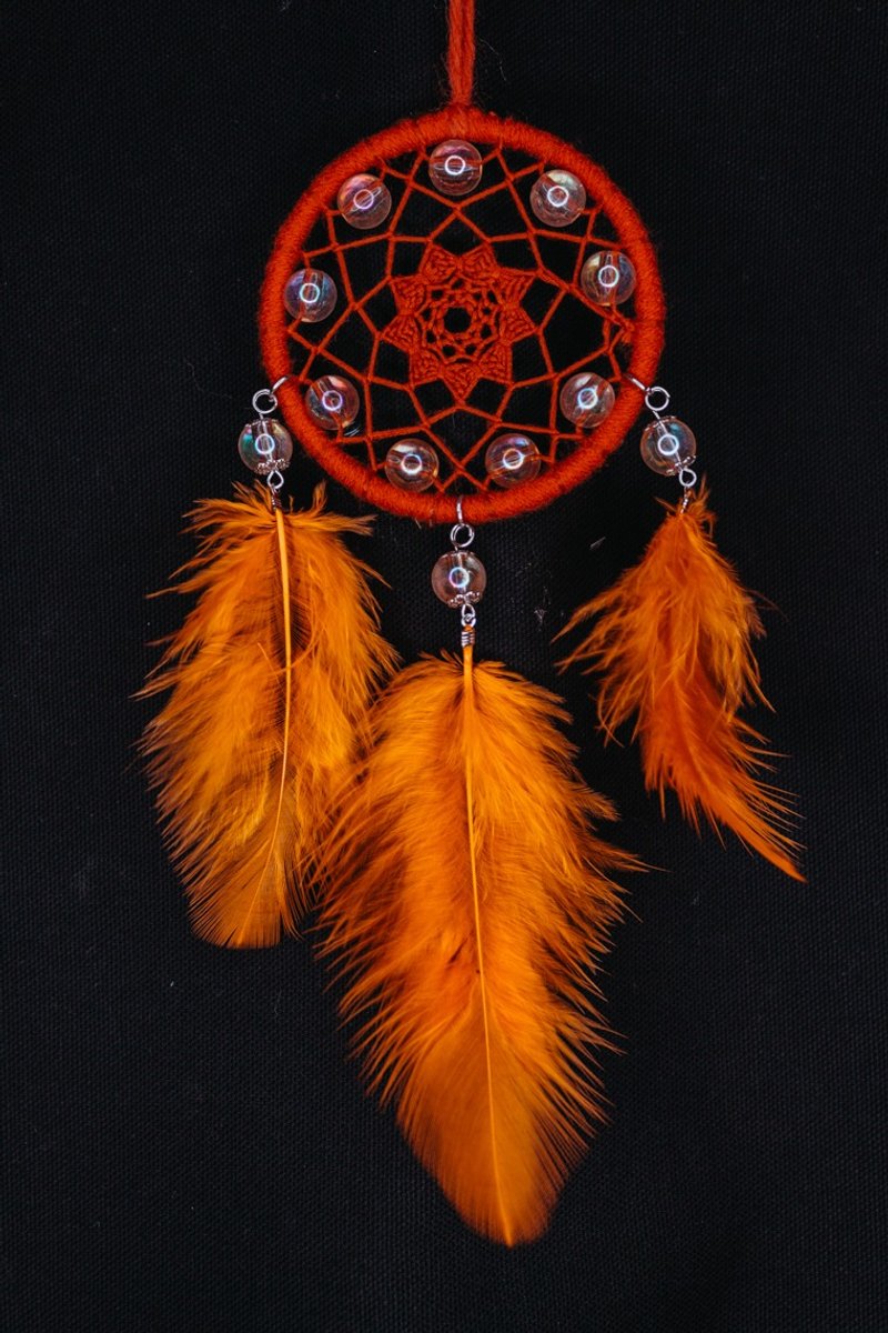 纯手工捕梦网 Handmade Dreamcatcher－【星星珠－橘】 - 摆饰 - 其他材质 橘色