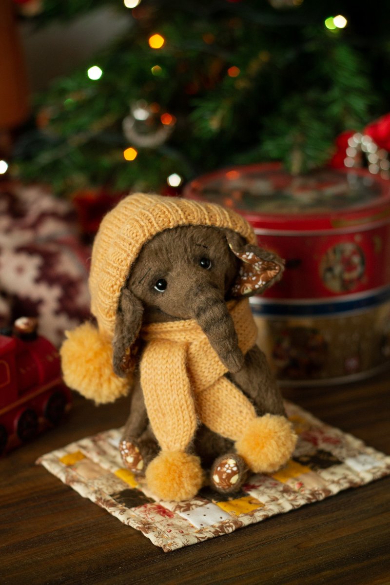 手工制作 迷你像宝宝 独一无二 绒毛玩偶 艺术家 泰迪熊 - 玩偶/公仔 - 其他材质 咖啡色