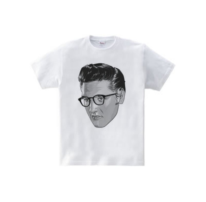 elvis Date Glasses Monochrome (5.6oz T-shirt) - 男装针织衫/毛衣 - 棉．麻 白色