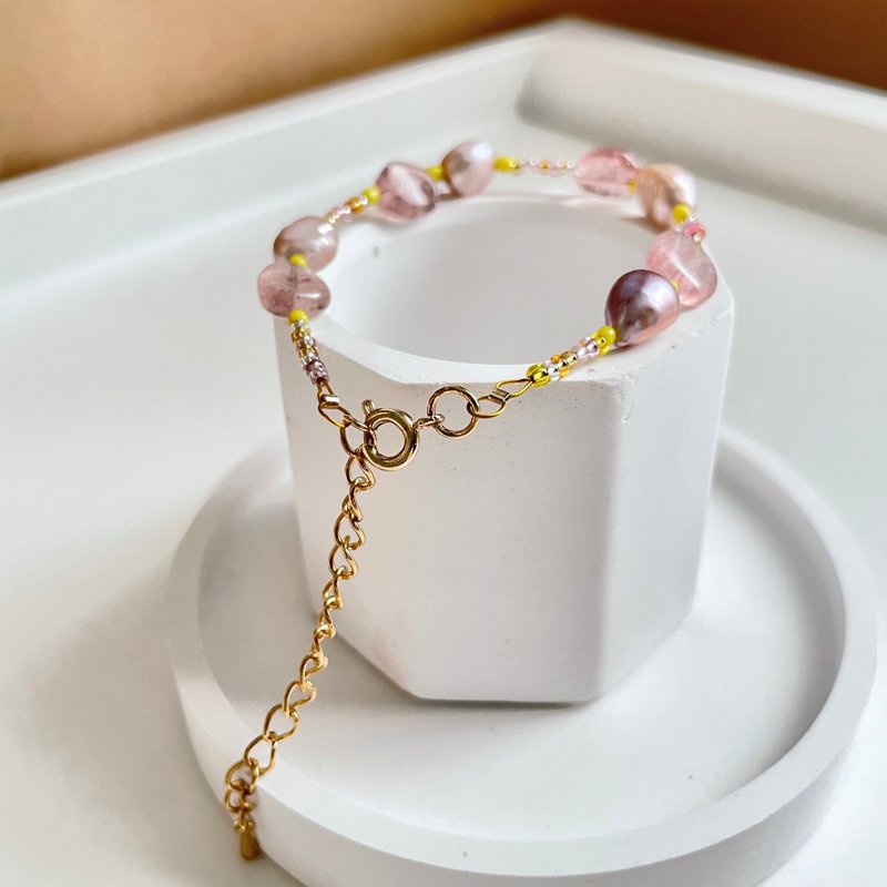 【雙11折扣】紫色珍珠手链 - 手链/手环 - 珍珠 粉红色