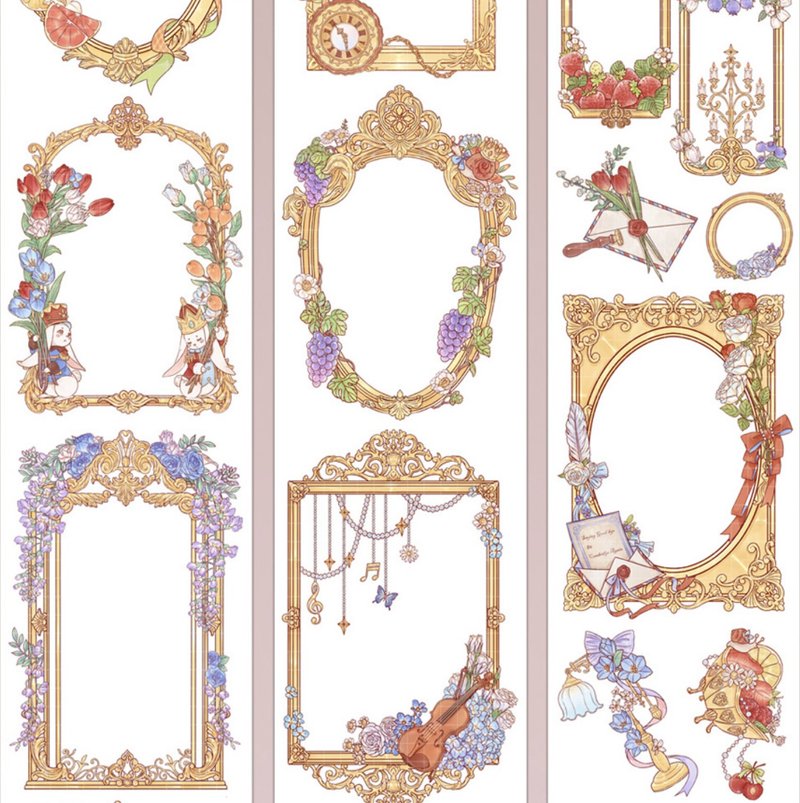 金粉世家 PET 鐳射金 紙膠帶 10米卷 - 纸胶带 - 其他材质 多色