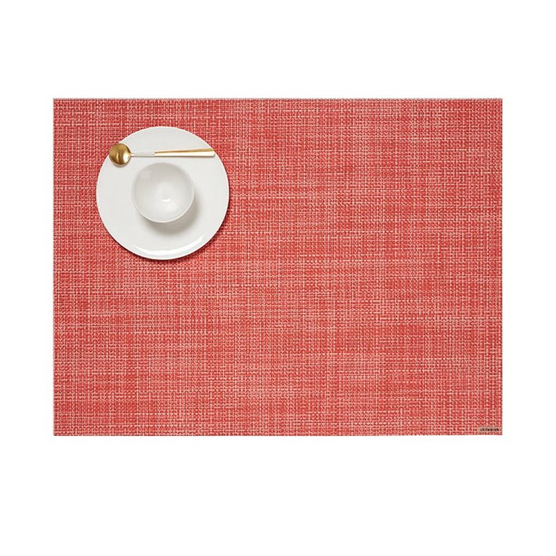 Mini Basketweave 细网系列-长方形餐垫36x48cm(番石榴红/GUAVA) - 餐垫/桌巾 - 塑料 红色