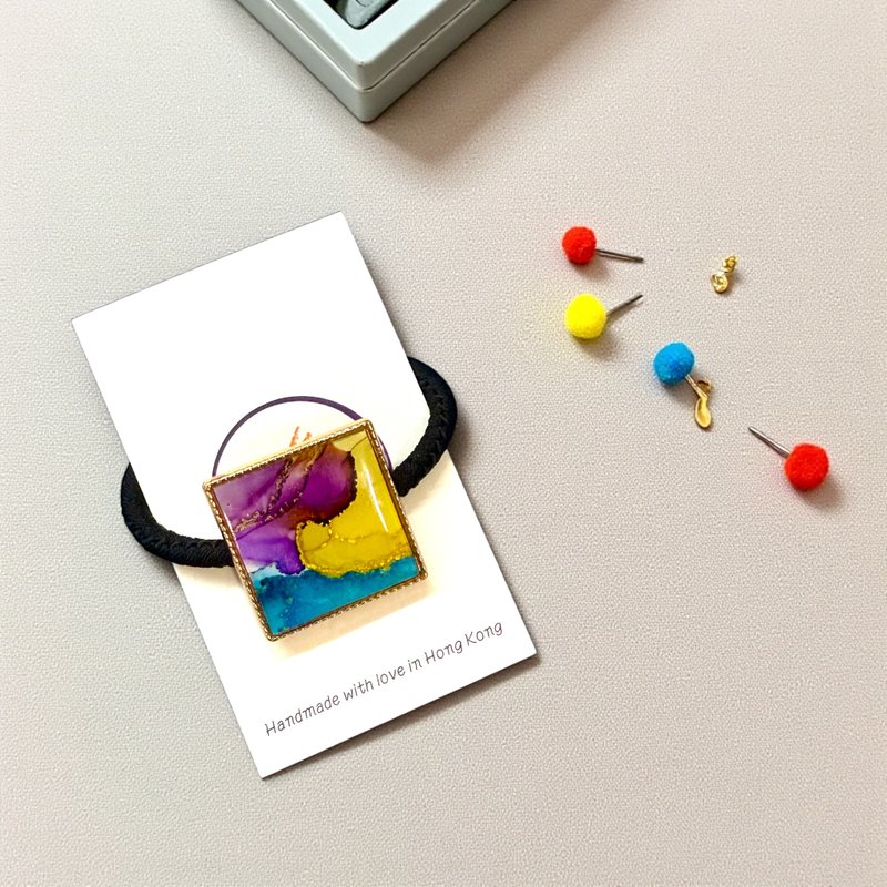 酒精墨水艺术髪圈 - 发带/发箍 - 其他材质 多色