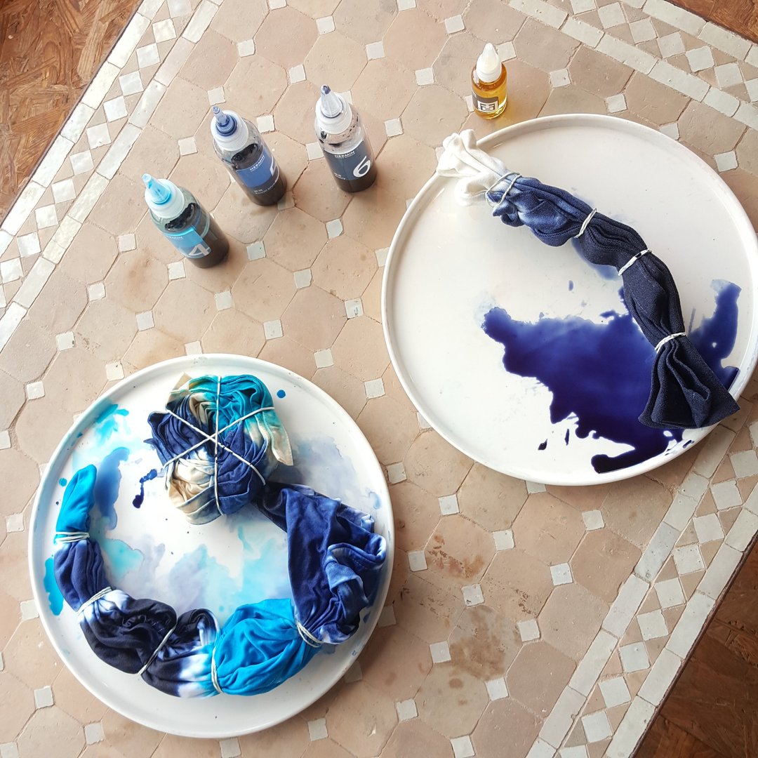 蓝天与海 绑染 染布 体验 材料组 蓝色系 3色组 - 插画/绘画/写字 - 颜料 蓝色