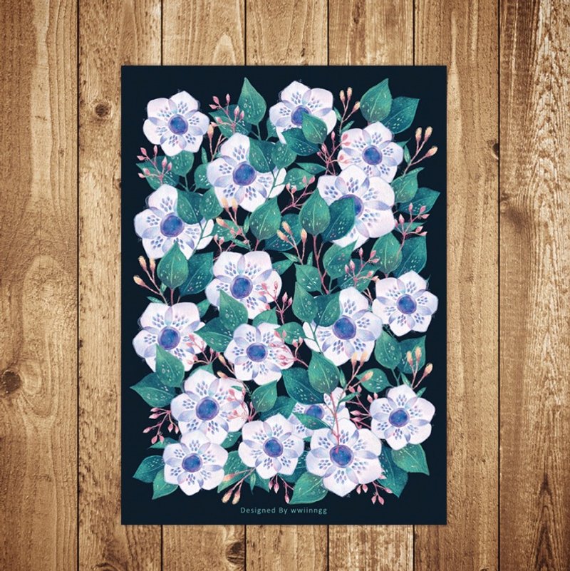 插画明信片-隐秘的爱 - 卡片/明信片 - 纸 蓝色