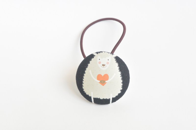 手感布包扣发束 - 爱心羊 - 发饰 - 其他材质 黑色