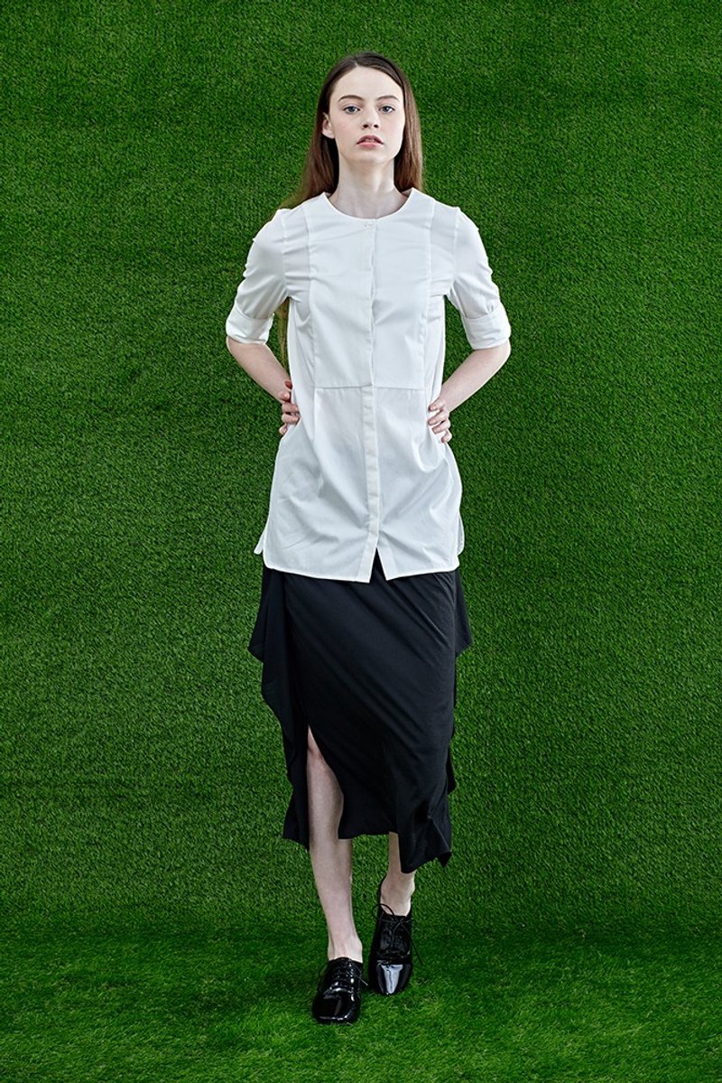 黑色垂坠针织长裙 - 女装长裤 - 纸 黑色