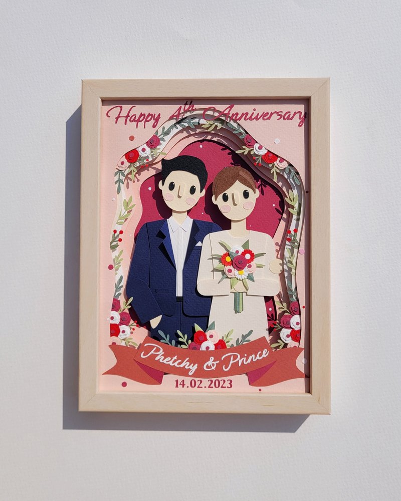 Layered custom papercut frame: valentine's day theme. - 画框/相框 - 纸 