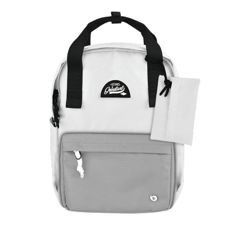 Grinstant混搭可拆组式13寸后背包 - 黑白系列 (白色配浅灰色) - 后背包/双肩包 - 聚酯纤维 白色