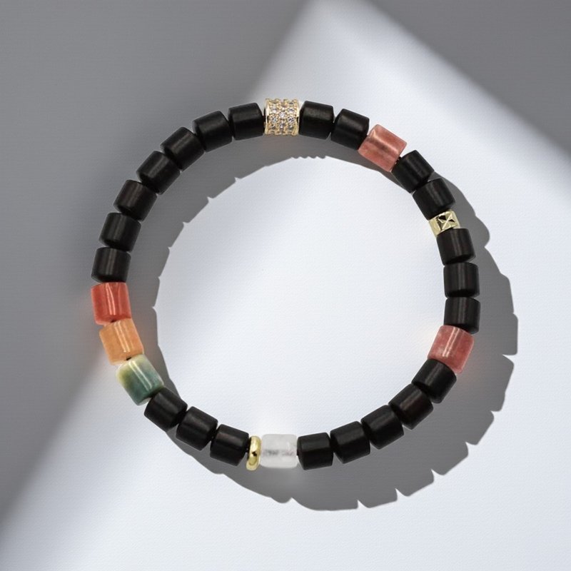 岛屿Island | 布拉诺 x 黑檀木水晶手链 (金太阳/白水晶/东陵玉) - 手链/手环 - 水晶 多色