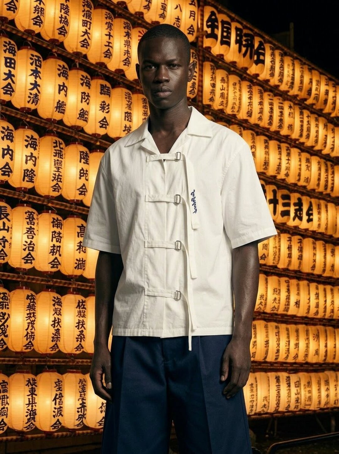 LA ISLAND  解构设计 金属搭扣 纯棉设计感衬衫 - 男装衬衫 - 棉 白色