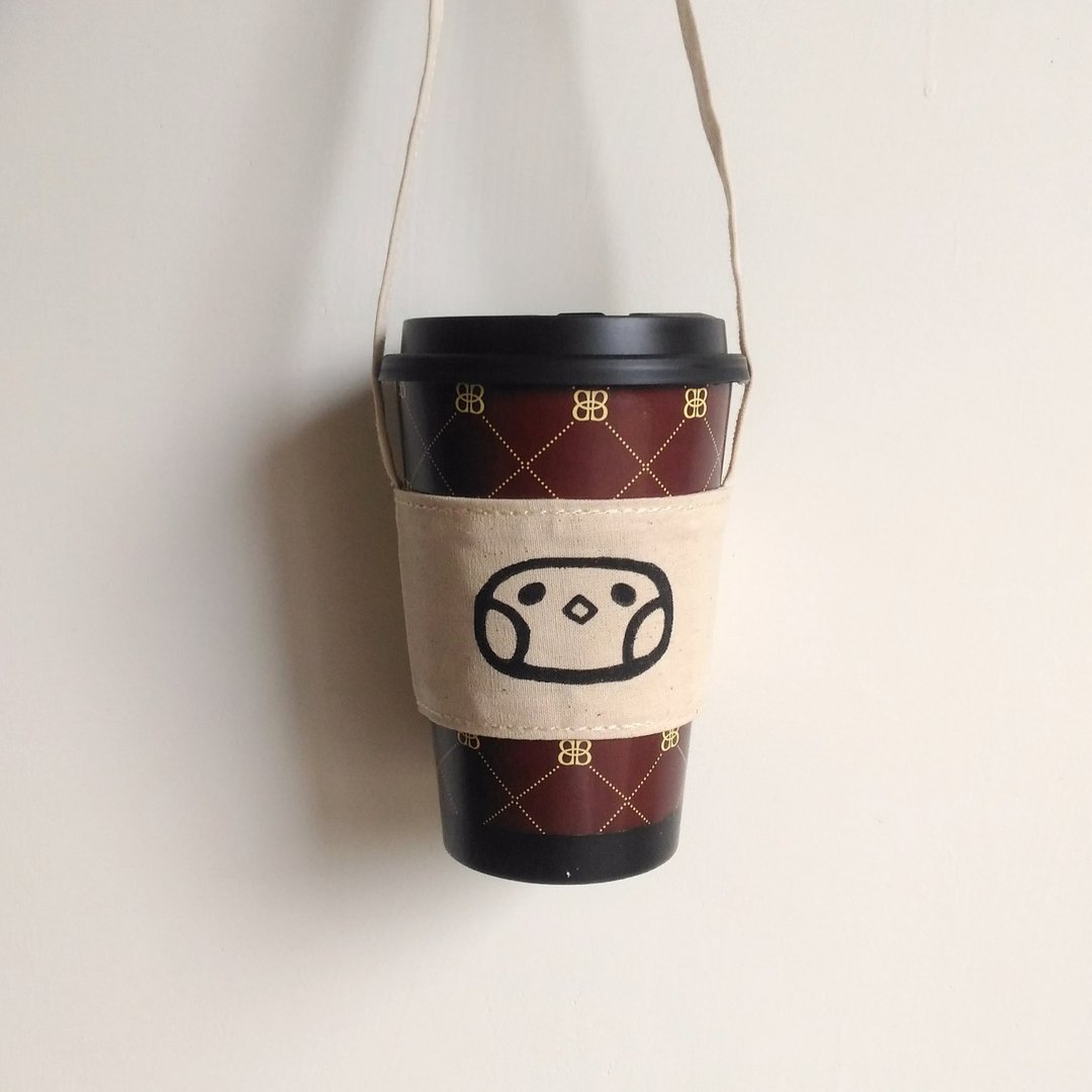 珍珠奶茶 帆布 杯套 饮料提袋 - 随行杯提袋/水壶袋 - 棉 白色