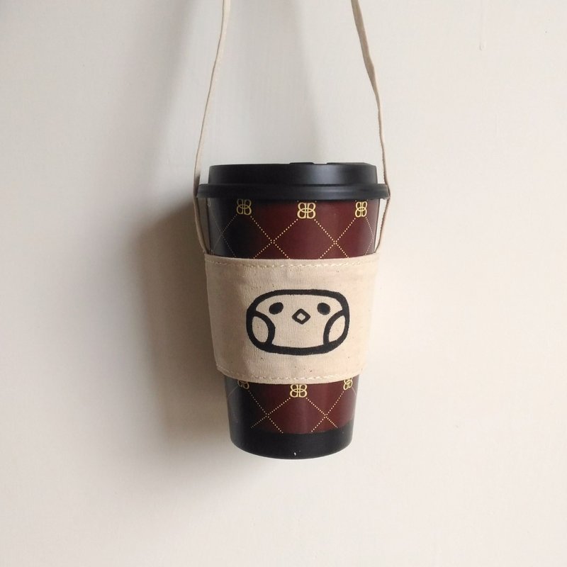 珍珠奶茶 帆布 杯套 饮料提袋 - 随行杯提袋/水壶袋 - 棉．麻 白色