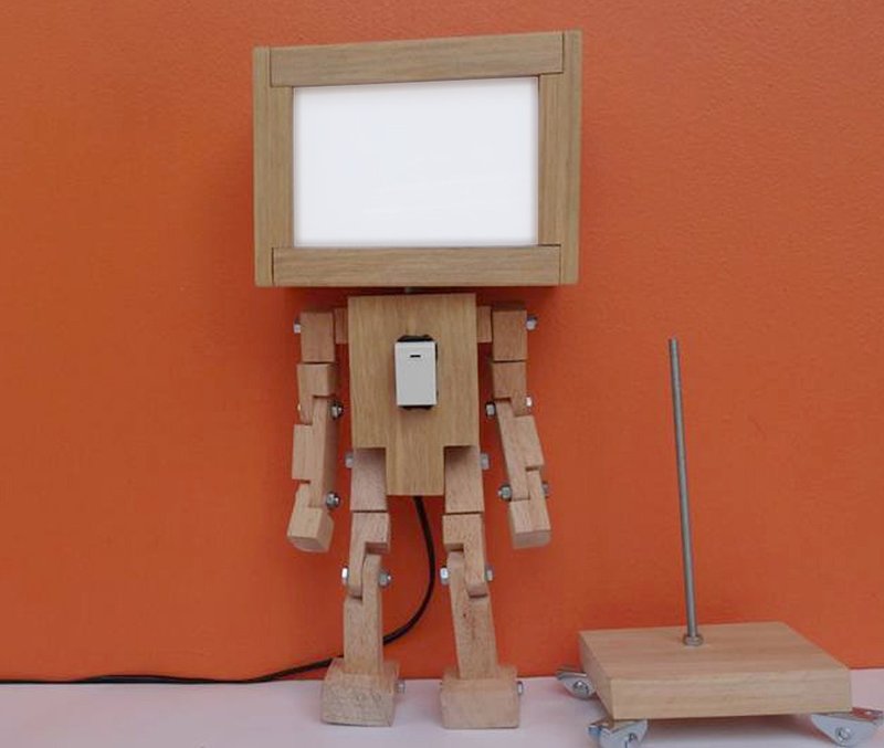 Light Box Robot  No.1 - 灯具/灯饰 - 木头 咖啡色