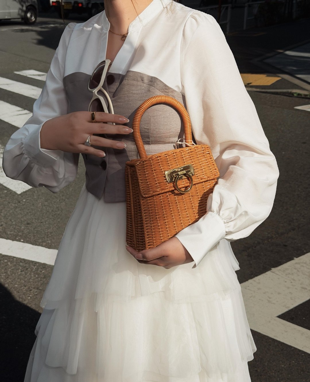 中古包 Ferragamo 菲拉格慕 藤编手提包 - 手提包/手提袋 - 其他材质 咖啡色