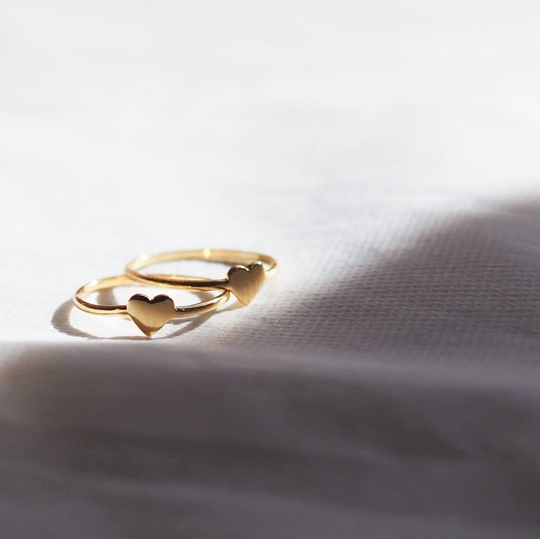 Minimal heart -ring- - 戒指 - 其他金属 金色