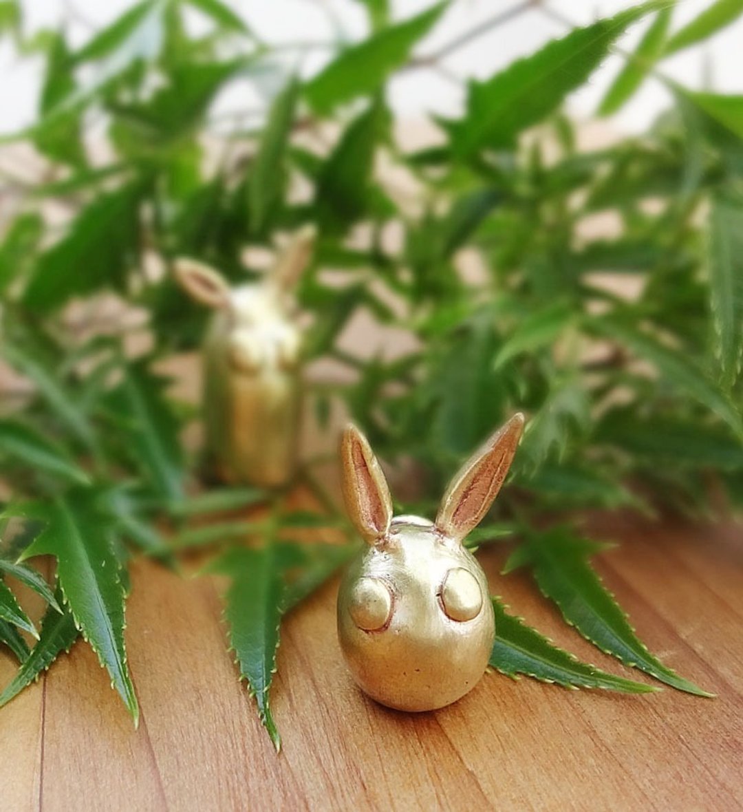 来自星星的老鼠系列-地球鼠 花生米-黄铜手作小偶 疗愈摆饰 - 摆饰 - 其他金属 金色