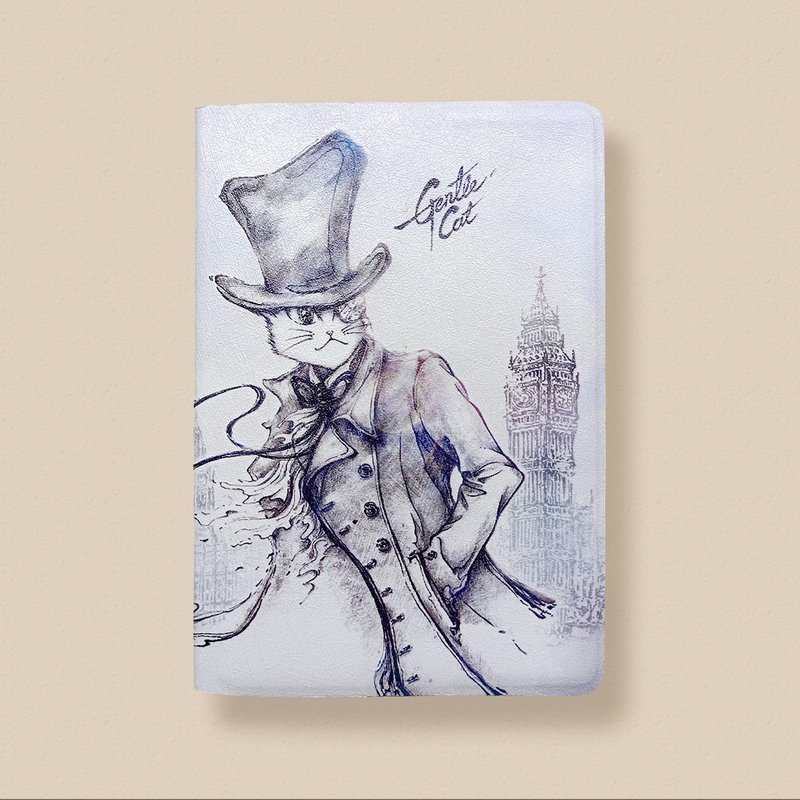 轻巧质感护照套 -  迷雾伦敦 • 福尔摩斯猫 - 护照夹/护照套 - 人造皮革 