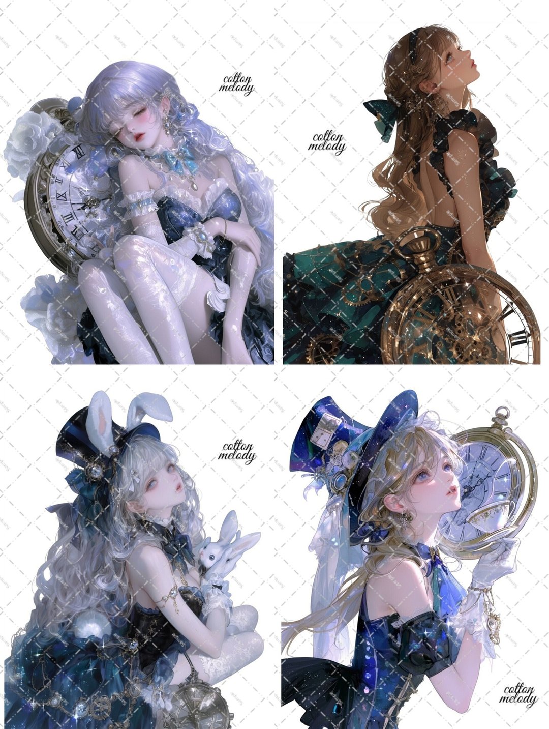 The Crystal Wonderland / 25种各3张 / cotton melody / 人物贴纸 / 附特典【男女mix】 - 贴纸 - 纸 