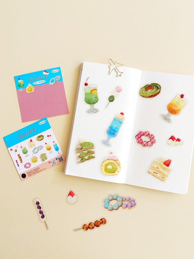 Mstandforc 吃茶店透明贴纸 一组14张 - 贴纸 - 纸 多色