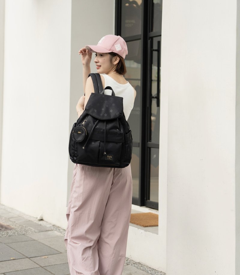 小清新束口后背包 (L) _星空黑 - 后背包/双肩包 - 聚酯纤维 黑色