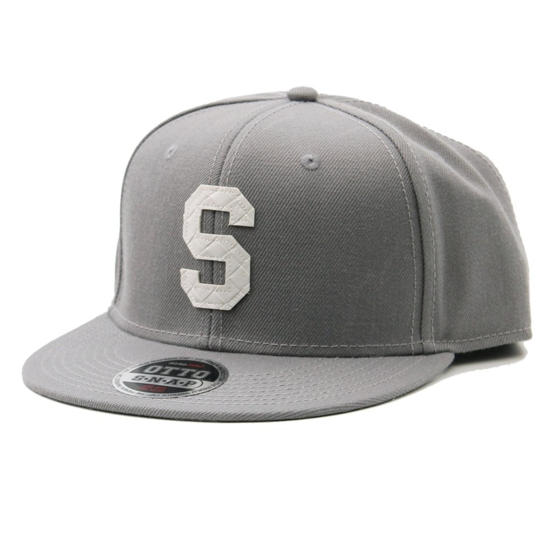 WOVEN LETTER SNAPBACK CAP # GREY - 帽子 - 棉 灰色