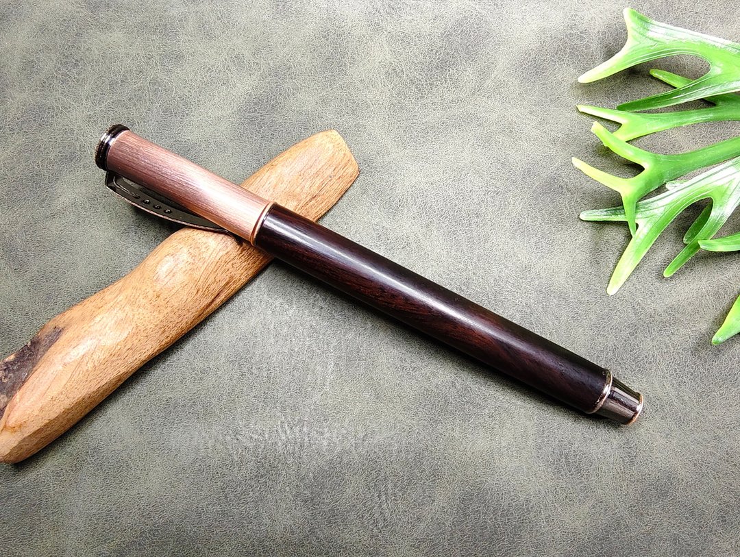 黑檀木 原木 手工笔 钢珠笔 ( 拔盖式) - 钢珠笔 - 木头 