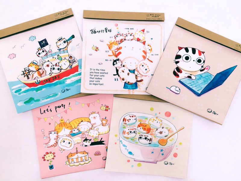 【布漾】插画家 猫小P 超细纤维万用擦拭布=手机=屏幕=镜片 - 眼镜盒/眼镜布 - 其他材质 多色