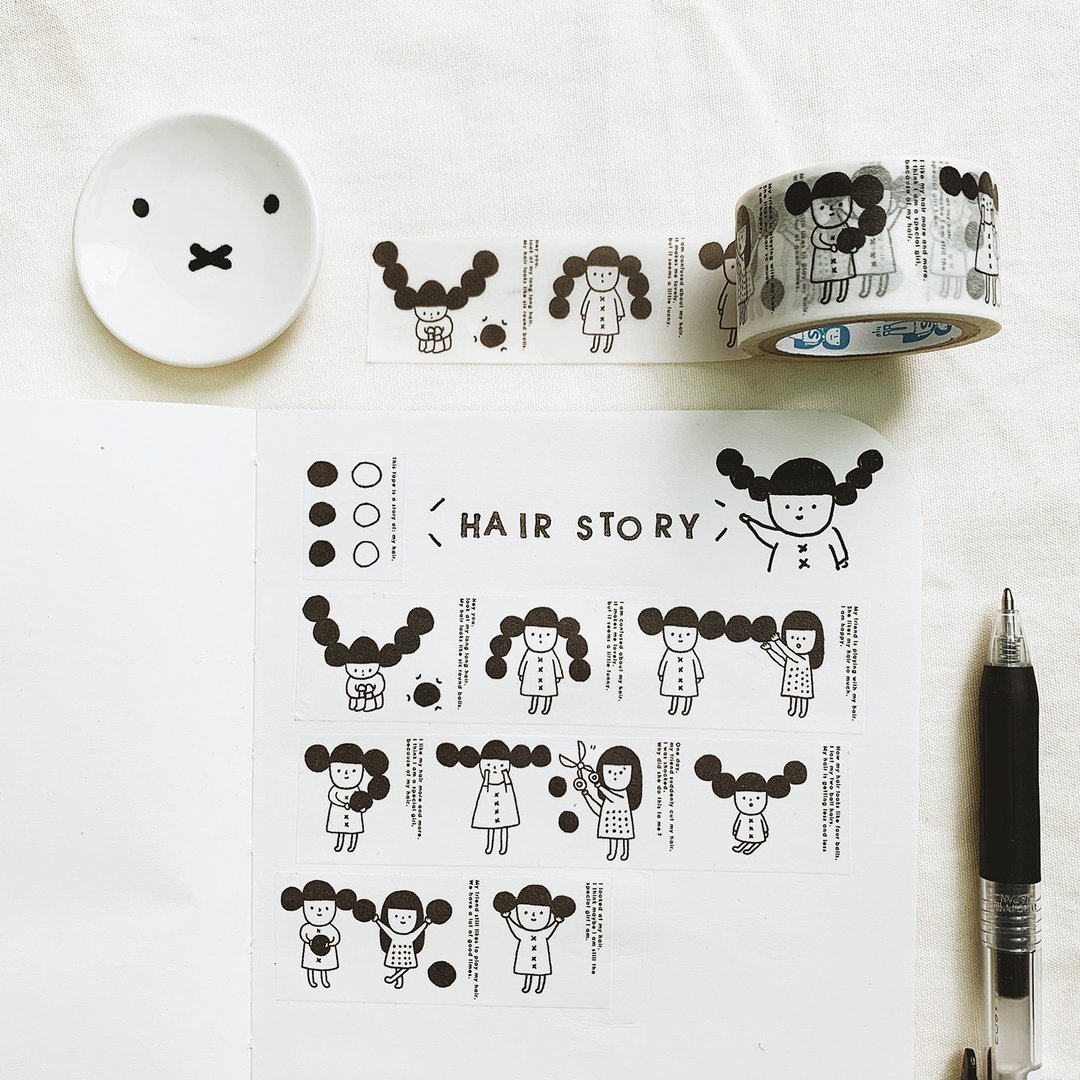 Hair Story / 右手超人纸胶带 #5 - 纸胶带 - 纸 白色