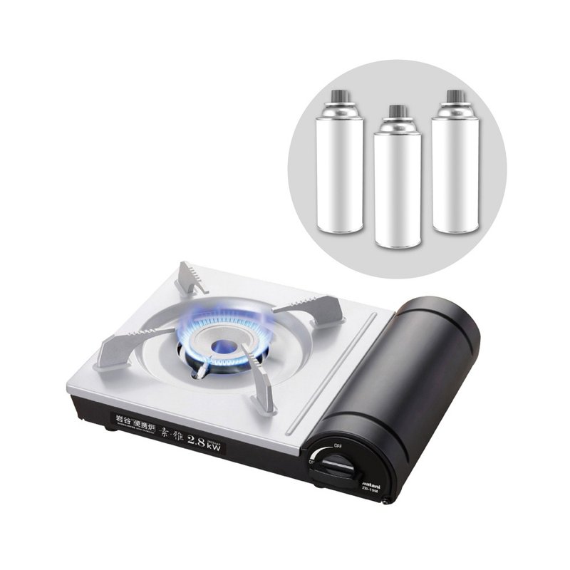 【Iwatani岩谷】素雅磁式卡式瓦斯炉-2.8kW-搭赠3入瓦斯罐 - 露营用品 - 其他材质 白色