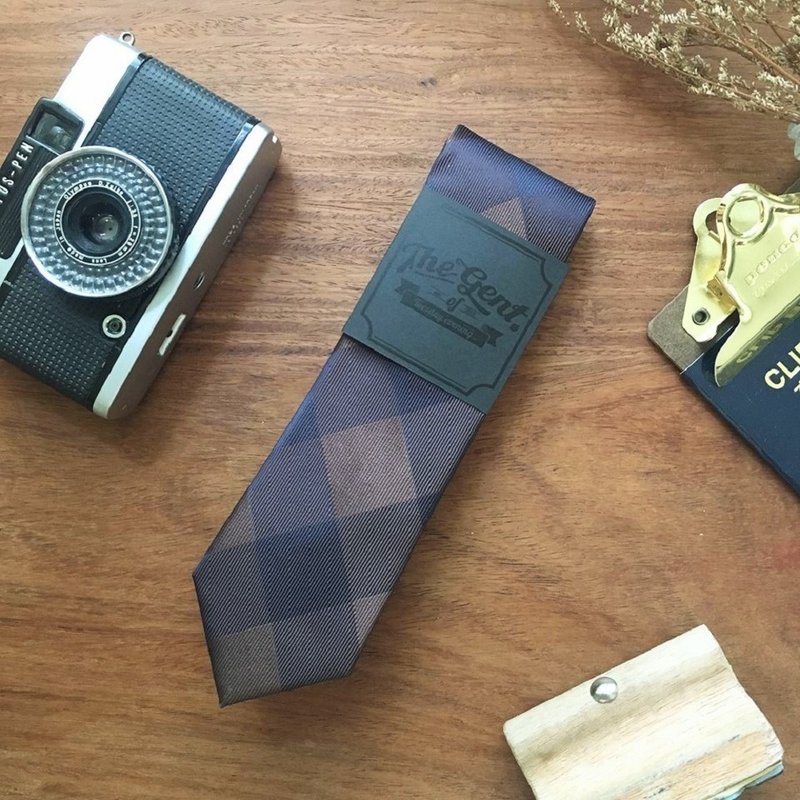 The GENT Purple Blue Diamond Tie - 领带/领带夹 - 棉．麻 紫色