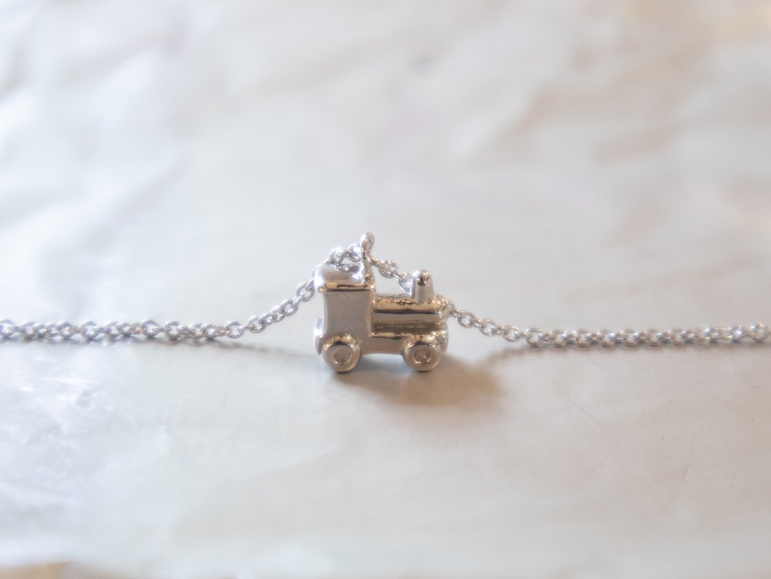 925 SILVER玩具火车charm迷你小淡水珍珠3mm-精致手链- 银 - 手链/手环 - 珍珠 银色