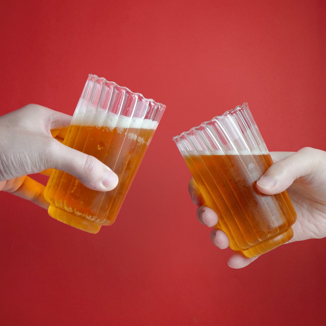 【毕业礼物】福气干杯 啤酒对杯组/ 玻璃杯水杯 - 酒杯/酒器 - 玻璃 透明