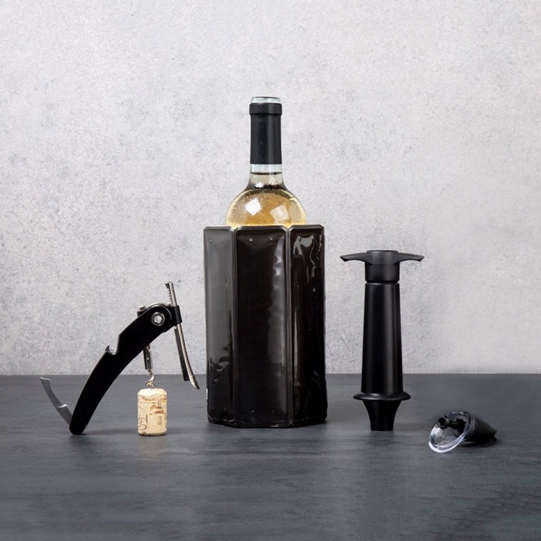 荷兰 Vacu Vin 软冰桶 + 开酒瓶塞注酒抽真空组 (黑) | 冰酒桶 - 酒杯/酒器 - 塑料 黑色