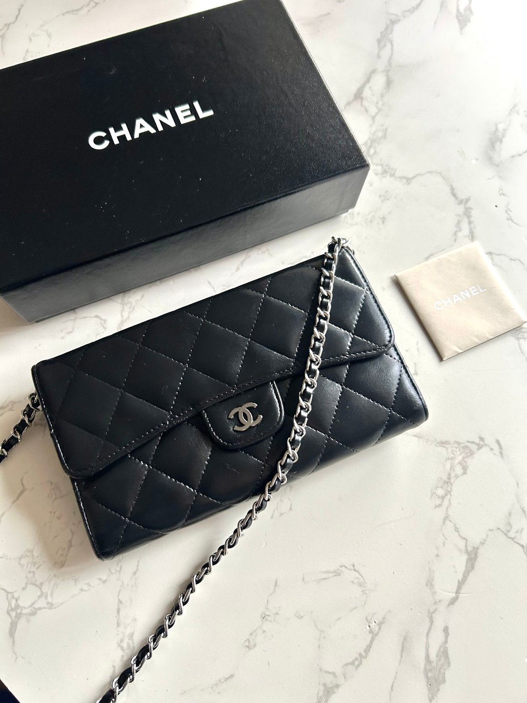 绝版古董包 Chanel黑色WOC皮革包 侧背包 斜背包 中古二手包 长夹 - 侧背包/斜挎包 - 真皮 多色