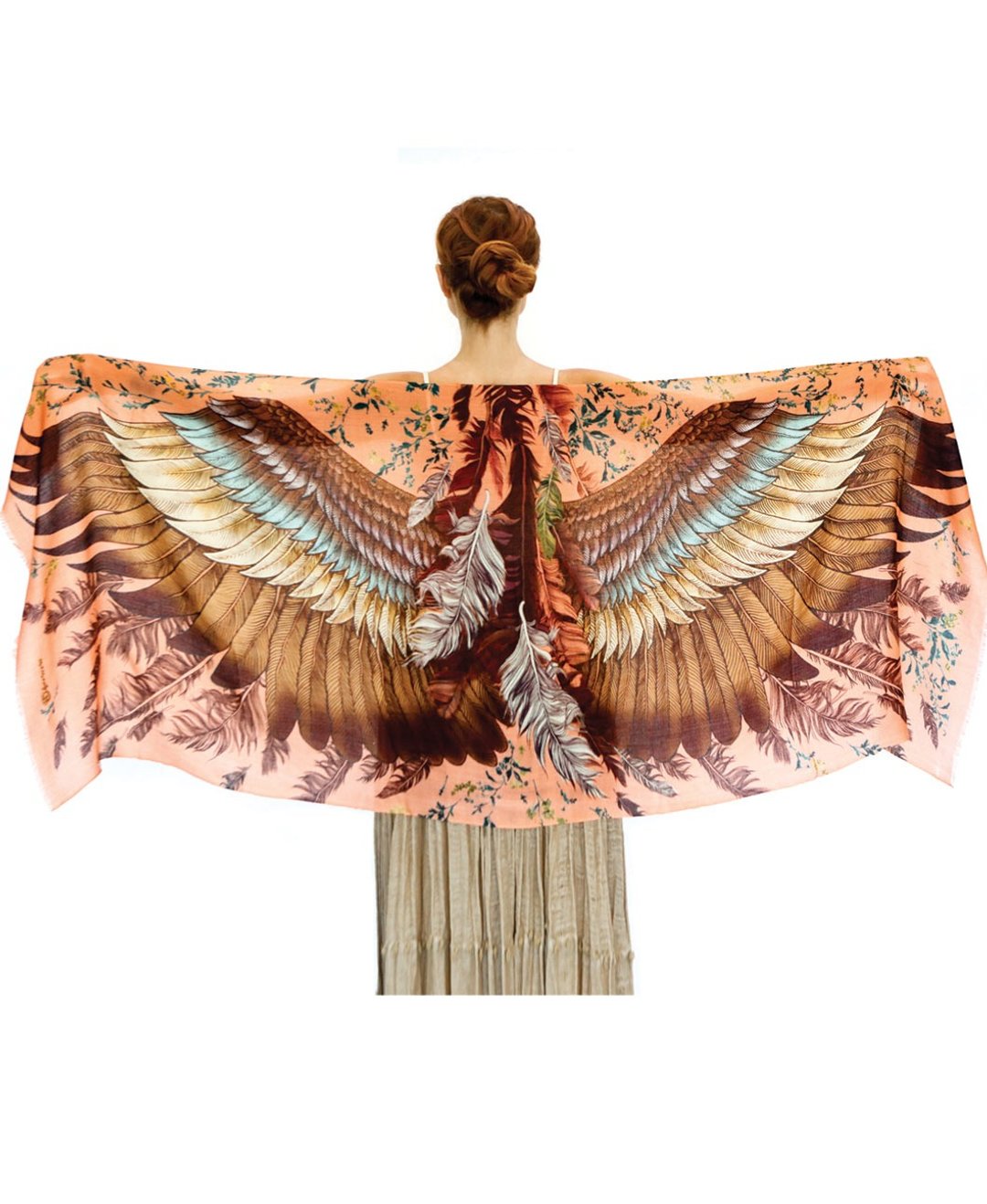 Saffron Wings Scarf - cotton - 丝巾 - 棉 