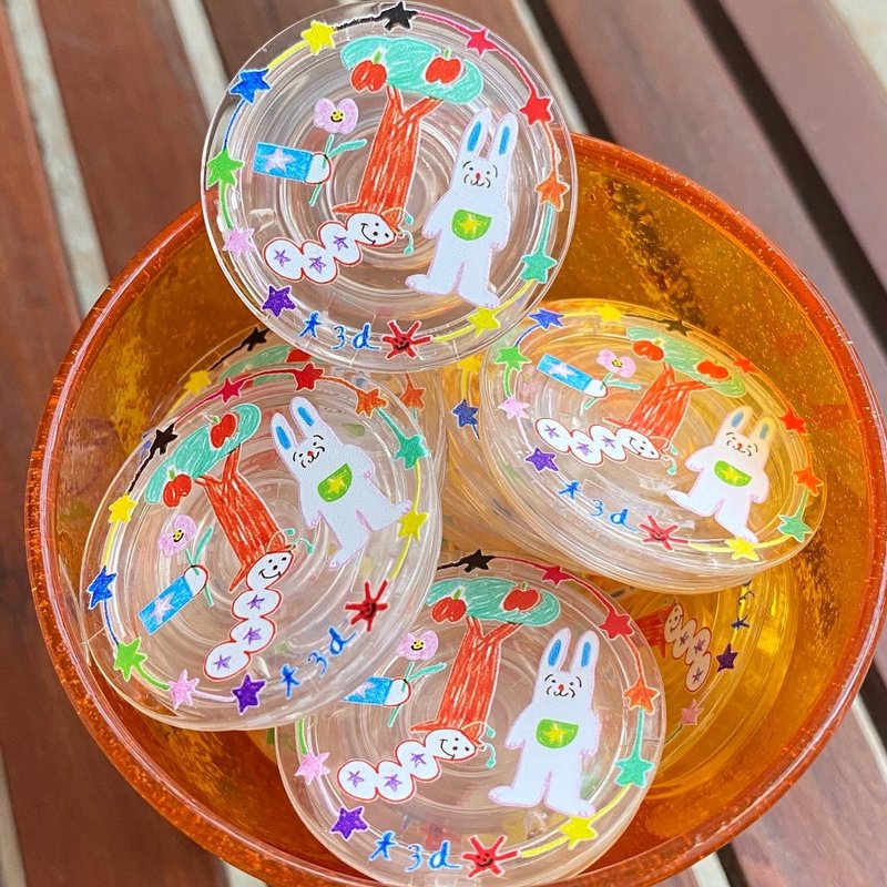 Bunny & friends phone grip and stand - 手机座/防尘塞 - 压克力 透明