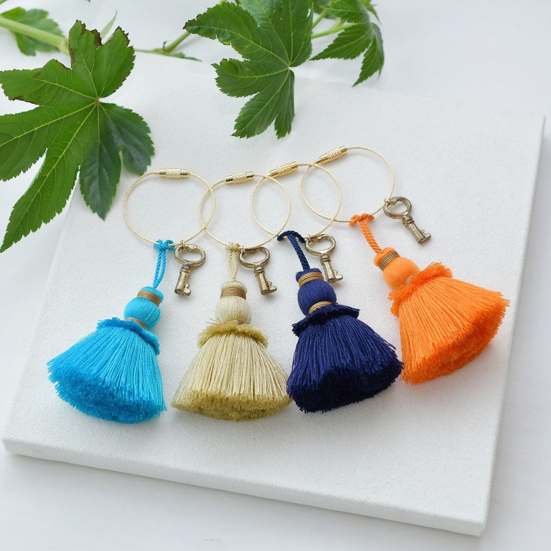 Tassel key chain /Summer - 钥匙链/钥匙包 - 聚酯纤维 蓝色