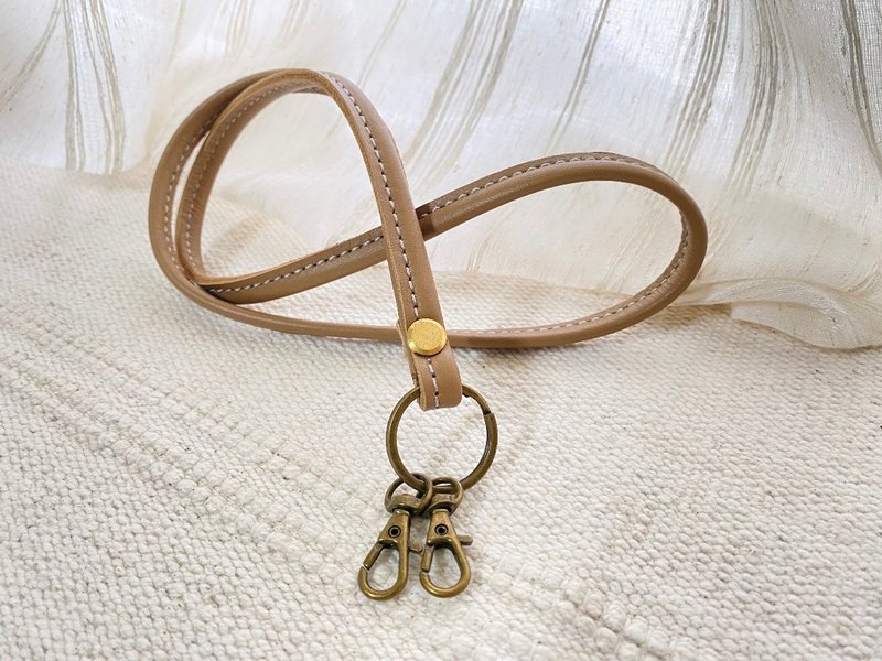 有格调。皮革颈绳 - 驼色 - - 挂绳/吊绳 - 真皮 咖啡色