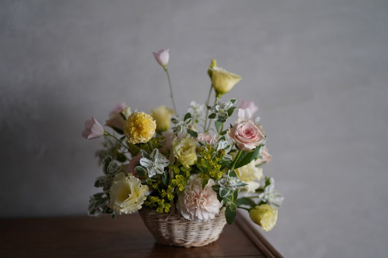 温暖粉黄色系盆花_鲜花 - 干燥花/捧花 - 植物．花 粉红色