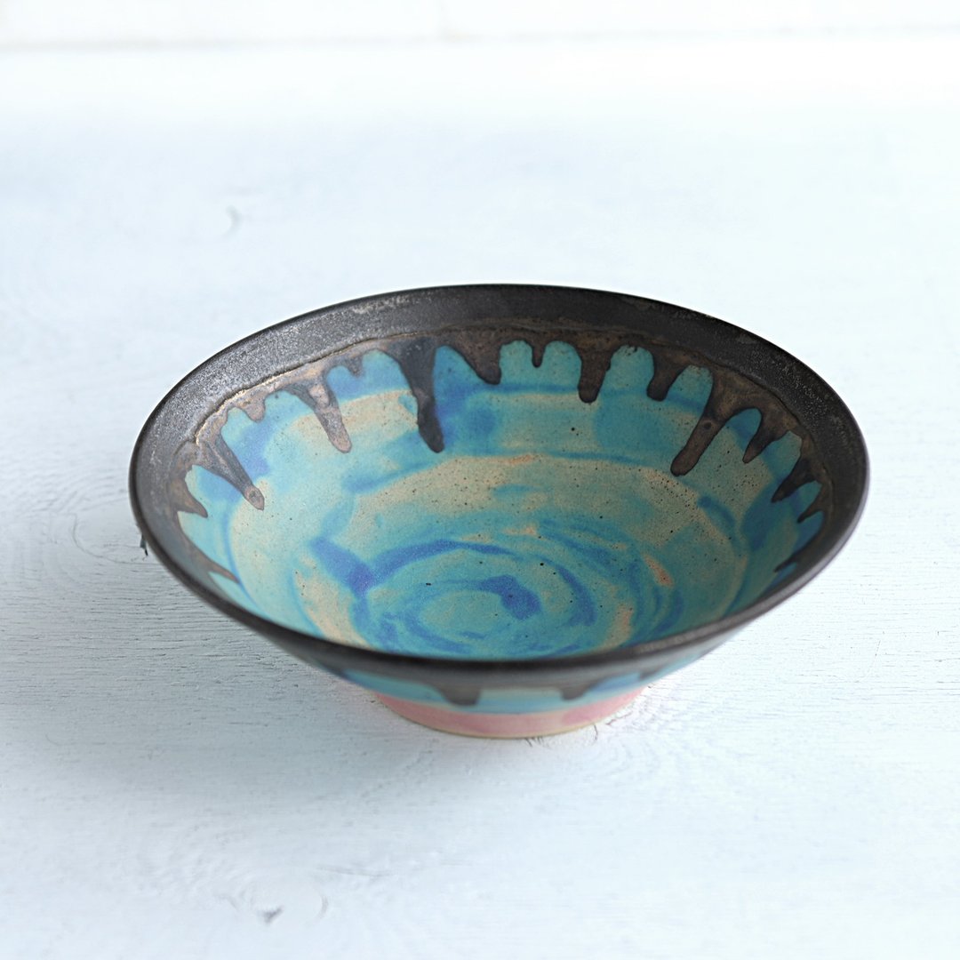 Turquoise and Bronze glaze bowl - 碗 - 陶 蓝色