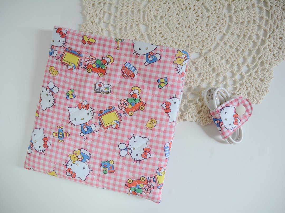 泡芙凯蒂猫 hello kitty 日本布料 电子阅读器保护套kobo mooink - 平板/电脑保护壳 - 棉 红色